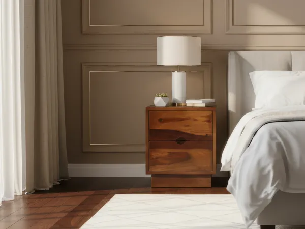 Alexa Solid Wood Bedside Table